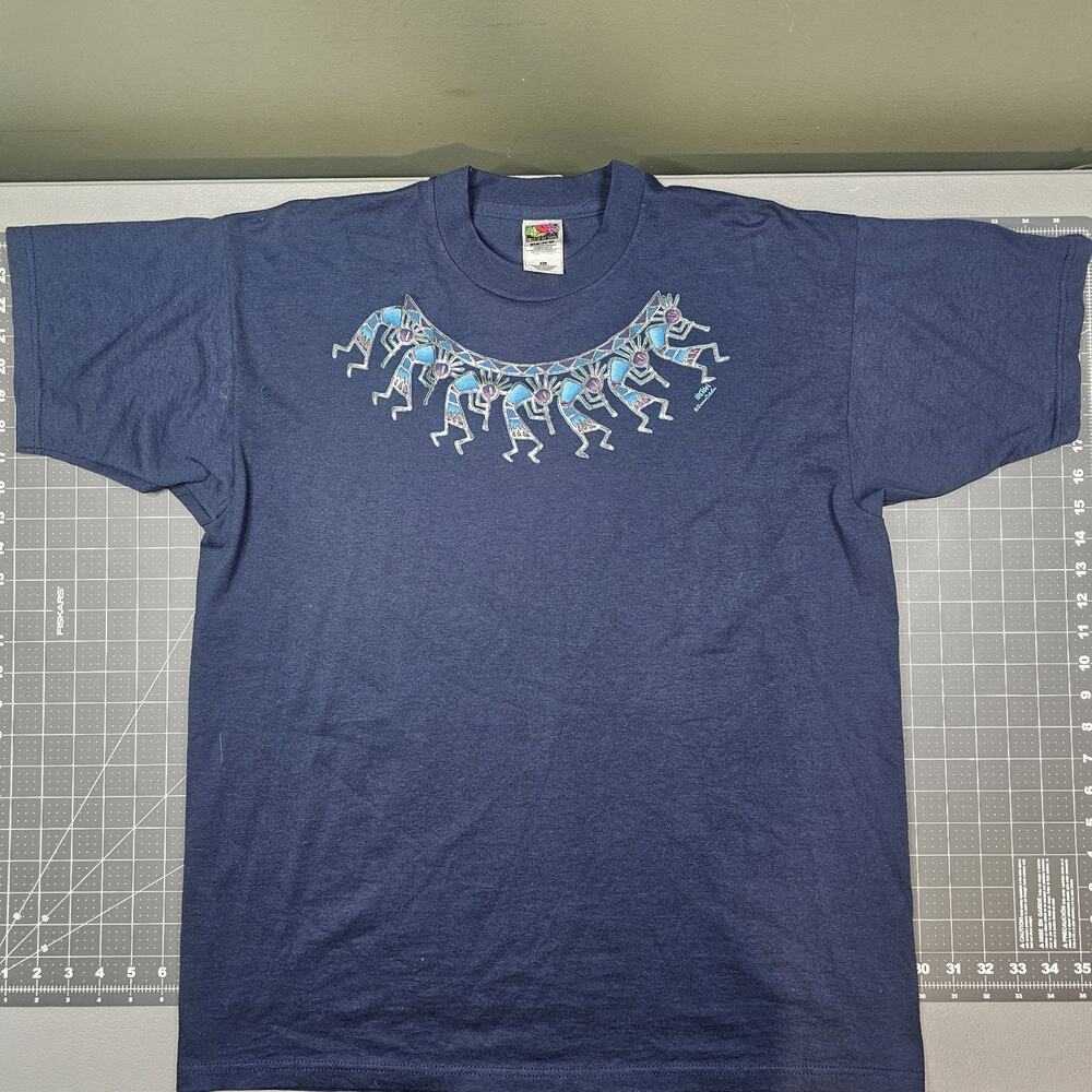 Vintage Nathan Dreamcatcher Kokopelli Tshirt XL NWOT Blue Native American Art